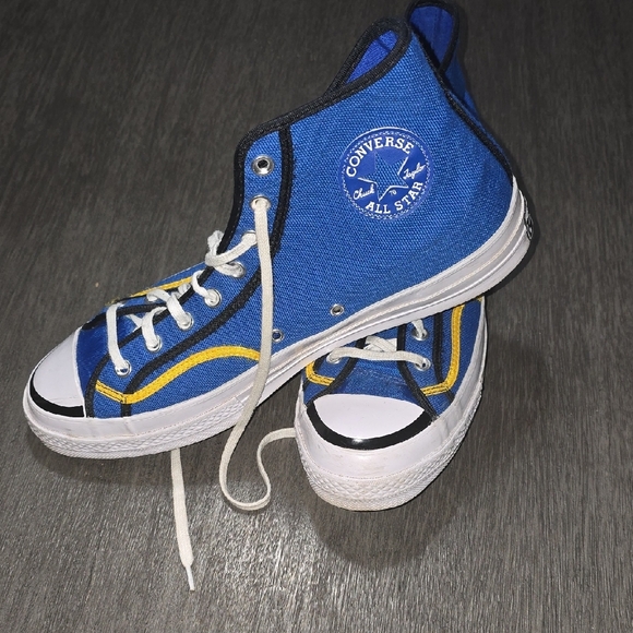 Converse Blue and White High-Top Sneakers - Picture 3 of 4